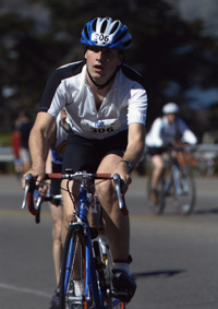 Escape From Alcatraz - Biking hard to make up for a flat tire
